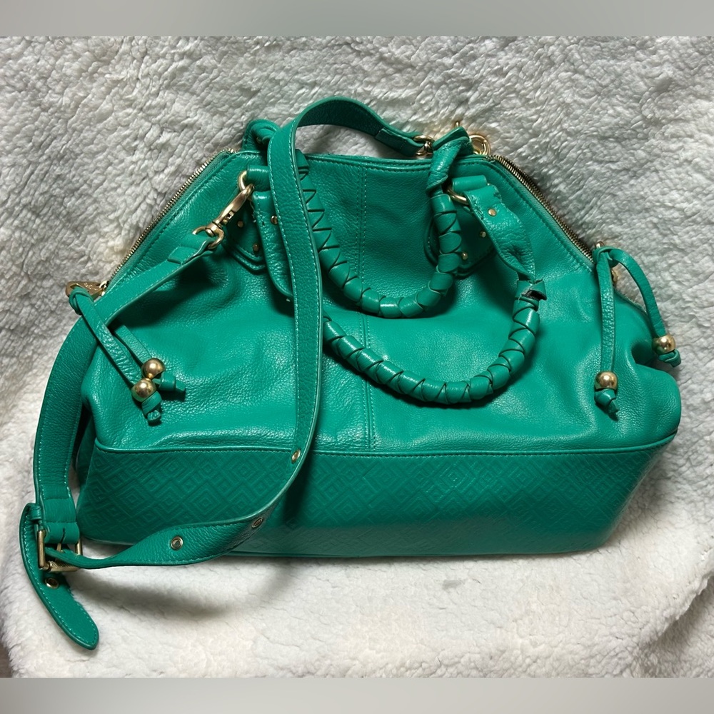 Sloane and Alex 'Sophia' Satchel Shoulder Bag Crossbody Turquoise